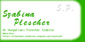 szabina plescher business card